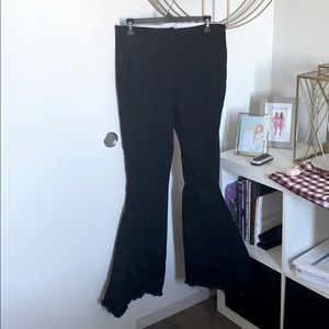 Wide leg black denim Pants